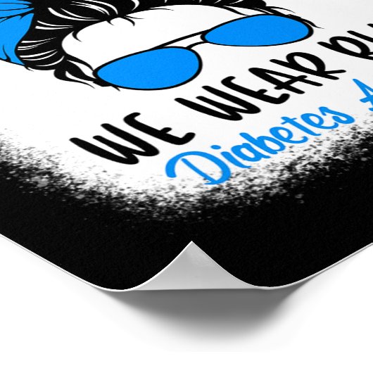 In november Draag we Blue Diabetes Awareness Fun M Poster (Hoek)