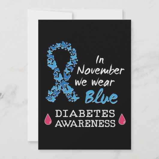 In november draag we Blue, Diabetes Awareness Kaart (Voorkant)