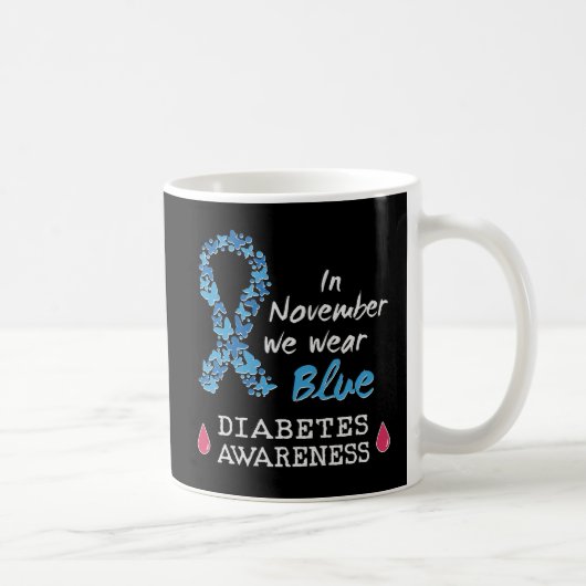 In november draag we Blue, Diabetes Awareness Koffiemok (Rechts)