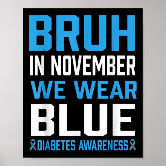 In november Draag we Blue Diabetes Awareness M Poster (Voorkant)