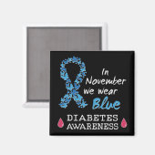 In november draag we Blue, Diabetes Awareness Magneet (Voorkant / Achterkant)