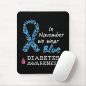 In november draag we Blue, Diabetes Awareness Muismat (Met muis)