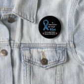 In november draag we Blue, Diabetes Awareness Ronde Button 5,7 Cm (In situ)