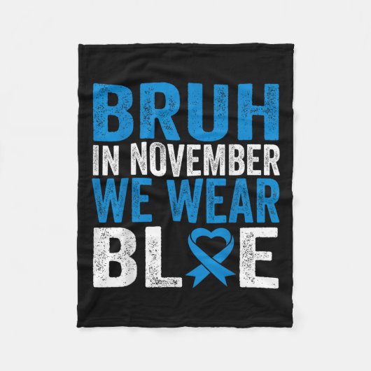In november Draag we Blue Diabetes Awareness T Fleece Deken (Voorkant)
