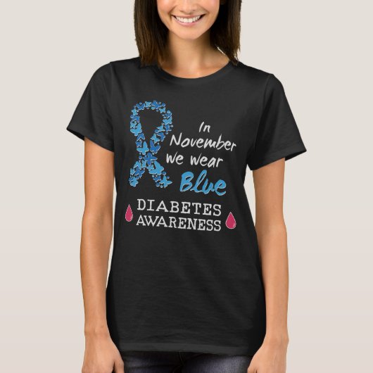 In november draag we Blue, Diabetes Awareness T-shirt (Voorkant)