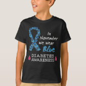 In november draag we Blue, Diabetes Awareness T-shirt (Voorkant)