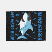 In november Draag we Blue Diabetes Kind Boy aan Fleece Deken (Voorkant (Horizontaal))