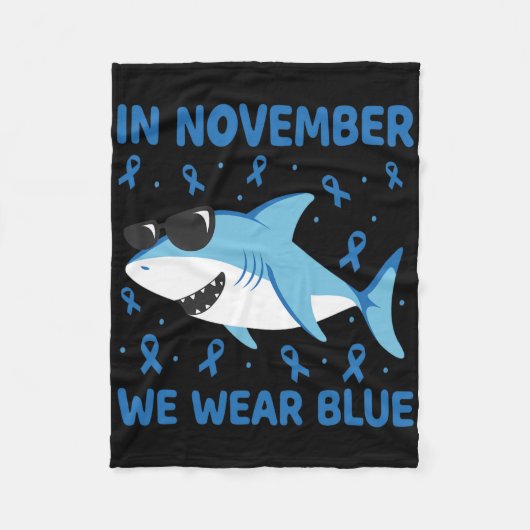 In november Draag we Blue Diabetes Kind Boy aan Fleece Deken (Voorkant)