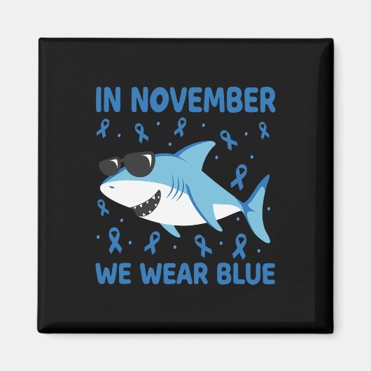 In november Draag we Blue Diabetes Kind Boy aan Magneet (Voorkant)