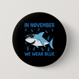 In november Draag we Blue Diabetes Kind Boy aan Ronde Button 5,7 Cm