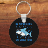 In november Draag we Blue Diabetes Kind Boy aan Sleutelhanger (Voorkant)
