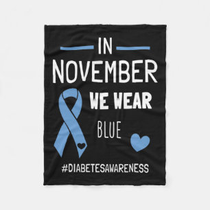 In november Draag we Blue Diabetic Type 1 Diabetes Fleece Deken