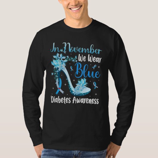 In november Draag we Blue High Hieldiabetes Awaren T-shirt (Voorkant)