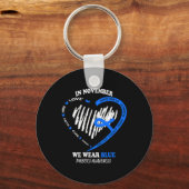 In november Draag we Blue Messy Bun Diabetes Aware Sleutelhanger (Voorkant)