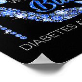 In november Draag we Blue Ribbon High Hieldiabetes Poster (Hoek)