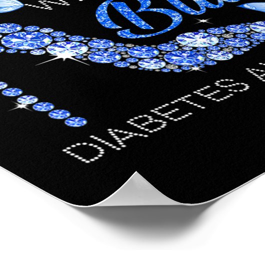 In november Draag we Blue Ribbon High Hieldiabetes Poster (Hoek)