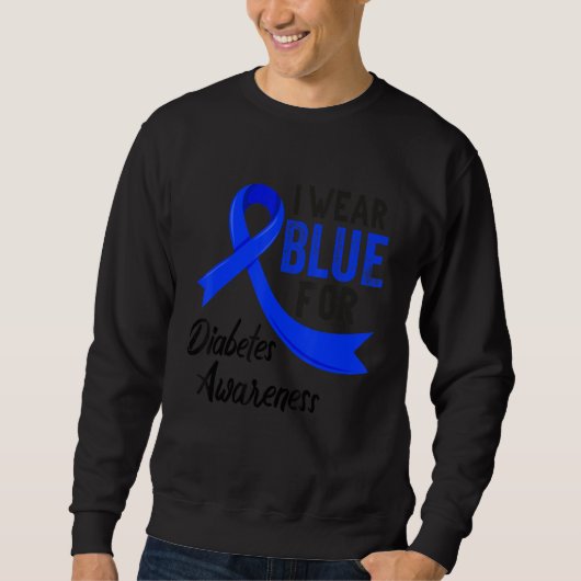 In november Draag we Blue Ribbon T1D Diabetes AWar Trui (Voorkant)