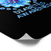 In november Draag we Blue Sunflower Diabetes Aware Poster (Hoek)