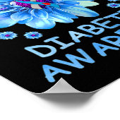 In november Draag we Blue Sunflower Diabetes Aware Poster (Hoek)
