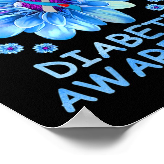 In november Draag we Blue Sunflower Diabetes Aware Poster (Hoek)