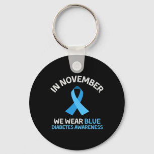 In november Draag we Blue Support Diabetes Awarene Sleutelhanger