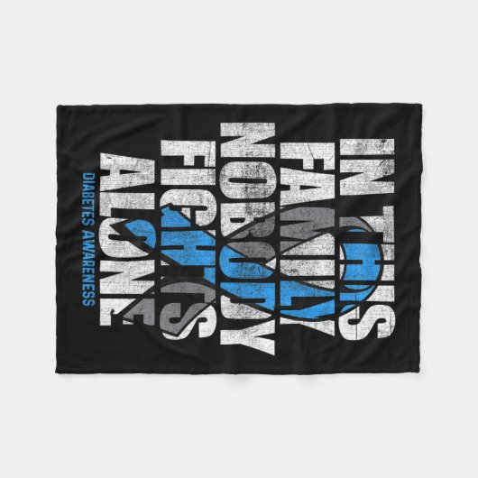 In november Draag we Blue T1d T2d Diabetic Diabete Fleece Deken (Voorkant (Horizontaal))