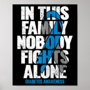 In november Draag we Blue T1d T2d Diabetic Diabete Poster