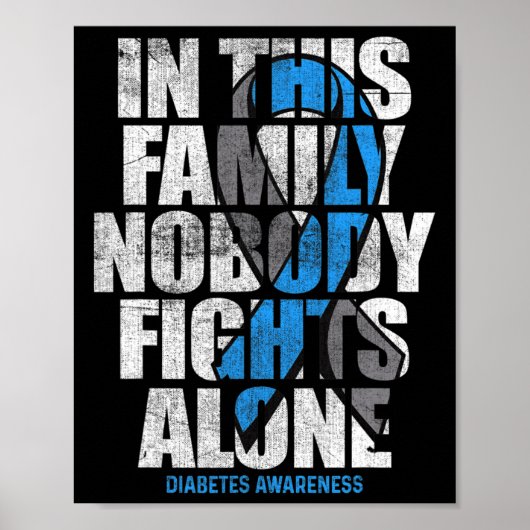 In november Draag we Blue T1d T2d Diabetic Diabete Poster (Voorkant)