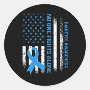 In november Draag we Blue T1D T2D Diabetic Diabete Ronde Sticker