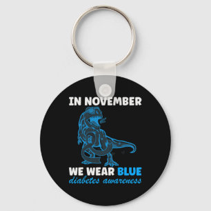 In november Draag we Blue T-rex Sleutelhanger