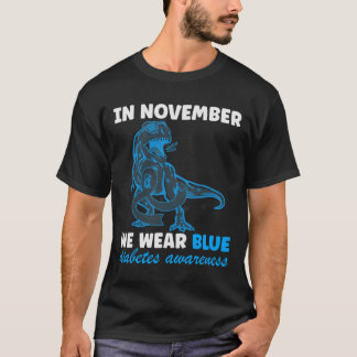 In november Draag we Blue T-rex T-shirt