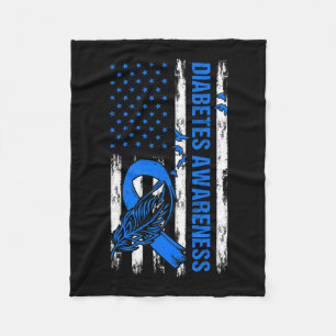 In november Draag we Blue Usa Vlag Diabetes Awaren Fleece Deken