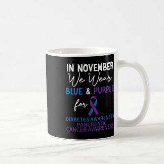 In november Draag we de blauwe en Paarse diabetesp Koffiemok