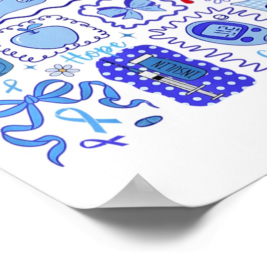 In november Draag we de Blue Diabetes Awareness Fi Poster (Hoek)