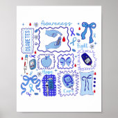 In november Draag we de Blue Diabetes Awareness Fi Poster (Voorkant)