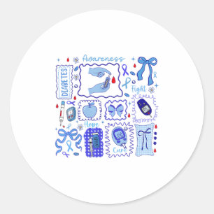 In november Draag we de Blue Diabetes Awareness Fi Ronde Sticker