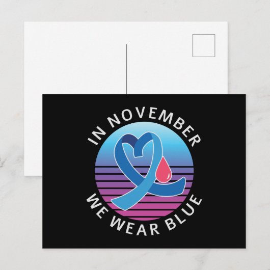 In november Draag we de maand waarin we de blauwdi Briefkaart (Voorkant / Achterkant)
