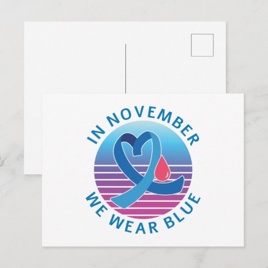 In november Draag we de maand waarin we de blauwdi Briefkaart (Voorkant / Achterkant)