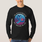 In november Draag we de maand waarin we de blauwdi T-shirt (Voorkant)