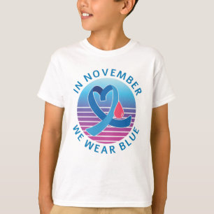 In november Draag we de maand waarin we de blauwdi T-shirt