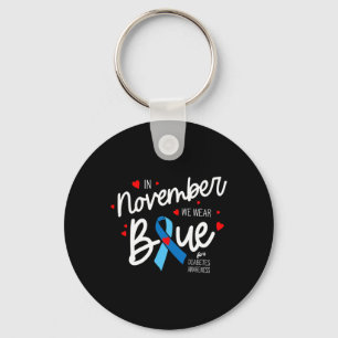 In november Draag we diabetes van de blauwe diabet Sleutelhanger