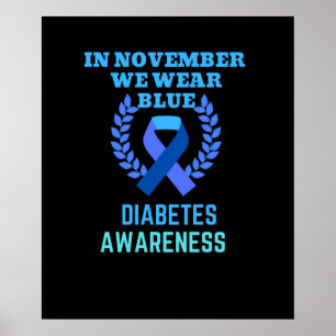 In november Draag we het bewustzijn van blauwe dia Poster