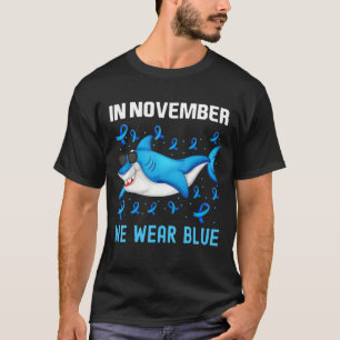 In november Draag we het bewustzijn van blauwe dia T-shirt