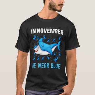 In november Draag we het bewustzijn van blauwe dia T-shirt
