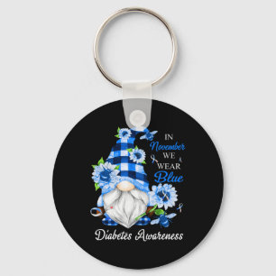 In november Draag we het bewustzijn van blauwe gno Sleutelhanger