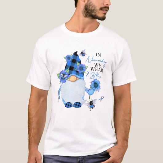In november Draag we het bewustzijn van blauwe gno T-shirt (Voorkant)