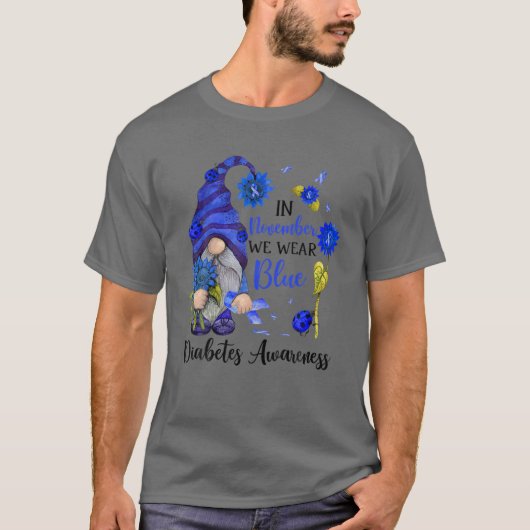 In november Draag we het bewustzijn van blauwe gno T-shirt (Voorkant)