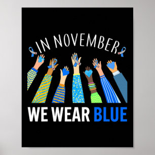 In november Draag we het bewustzijn van blauwe han Poster
