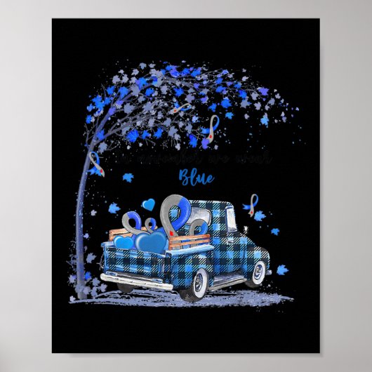 In november draag we het bewustzijn van blauwe vra poster (Voorkant)