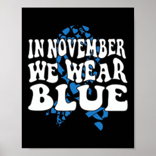 In november Draag we het bewustzijn van de blauwe Poster